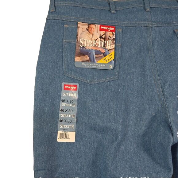 Wrangler Flex Fit Waist Denim Jean 85498LB Men's 46x30 Bar Tab Closure NWT - Picture 5 of 9
